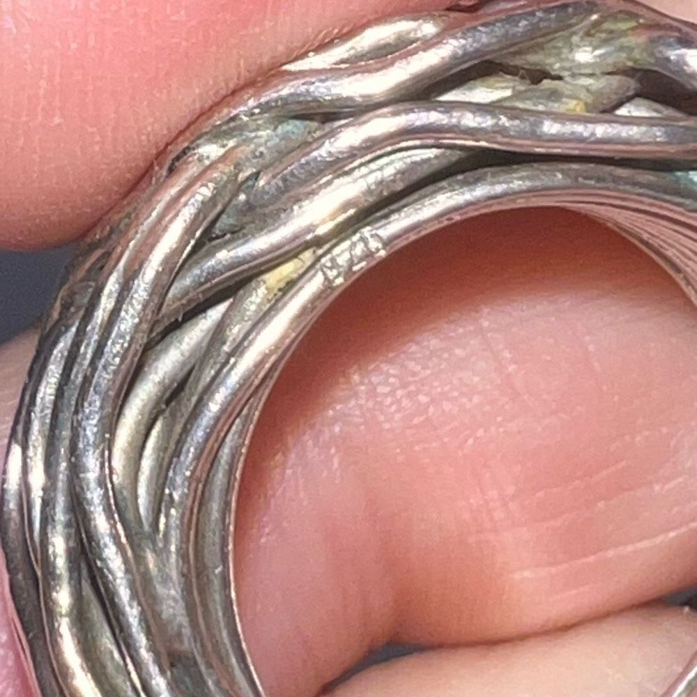 Vintage Solid Sterling Silver Twisted Thick Vine … - image 7